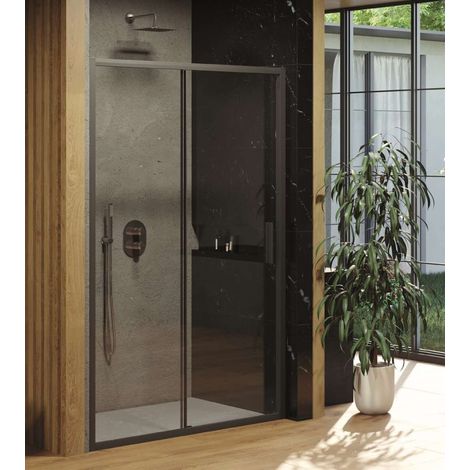 Ravak Blix - Duschtür Slim BLSDP2-120, 118-121 cm, schwarz/Klarglas X0PMG0300Z1