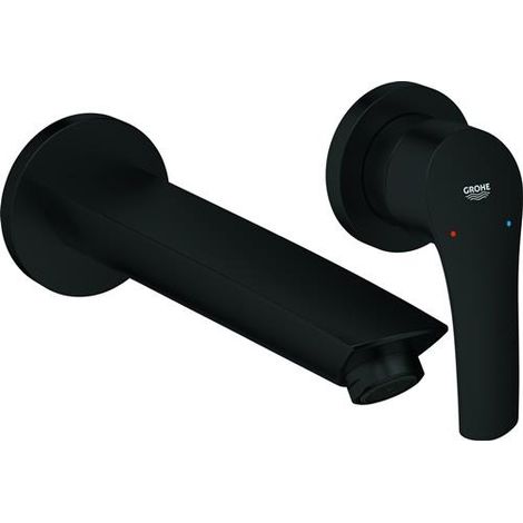 Rubinetto da parete Eurosmart a 2 fori 293383 FMS per 23571 A: 209 mm nero opaco