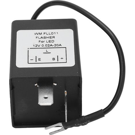 Relais clignotant LED 2 broches haute puissance robuste pour moto, voiture, véhicule électrique 12V (1/5)