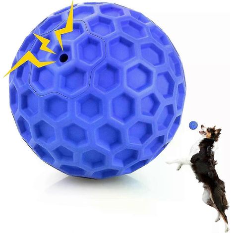 Balle indestructible pour chien qui couine, jouet à mâcher interactif pour chiens qui mâchent avec force, nettoie les dents, flotte, soulage l'anxiété (1/4)