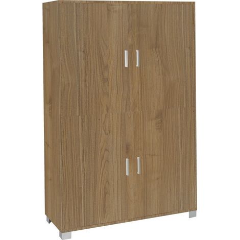 Armario de 4 puertas 108 cm de largo x 41 cm de profundidad x 161 cm de alto – Acabado en madera de nogal – Sarmog (1/5)
