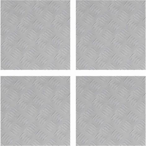 Nez de marche Carré 4 pcs Argenté 40 x 40 cm Aluminium (1/5)