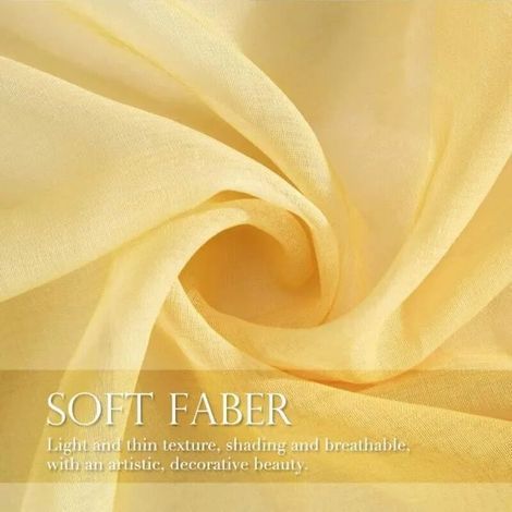 Transparente Gardinen – Gelber Farbverlauf – 132 cm x 244 cm – 2 Paneele – Silberne Ösen (1/5)