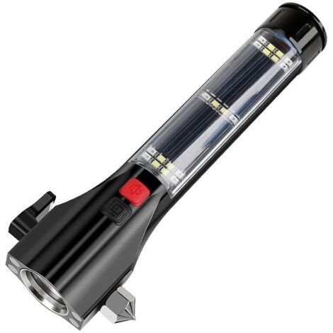 Multifunktionale Auto-Sicherheitshammer-Taschenlampe mit Notfall-Evakuierungswerkzeug, Sicherheitsgurtschneider, Scheibenbrecher und Notfall-Rettungswerkzeug-Taschenlampe