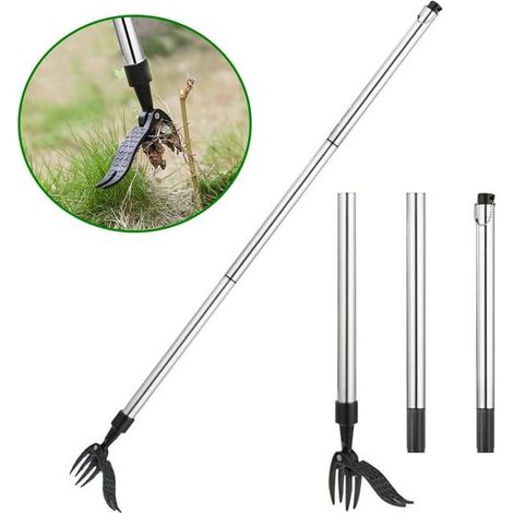 Désherbeur à pédale 100cm – Outil manuel debout pour pelouse et jardin – Extraction efficace des mauvaises herbes et racines (1/5)