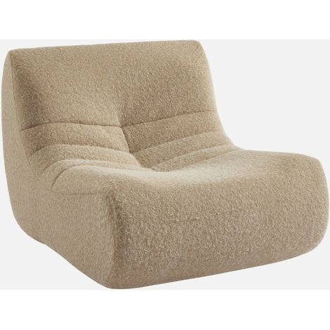 Poltrona senza braccioli in tessuto effetto alpaca sottovuota e compressa