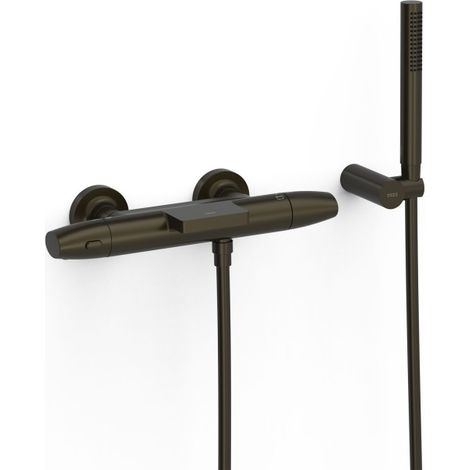 Robinet thermostatique mural pour baignoire et douche Noir bronze - TRES 19017479KMB (1/2)
