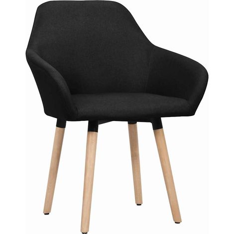 Maison Exclusive - Esszimmerstühle 2 Stk. Schwarz Stoff (1/5)