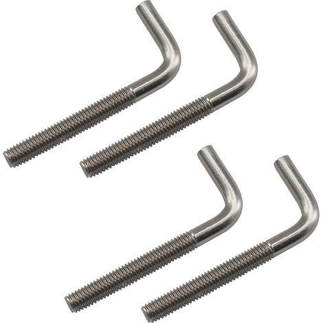 [JAMAIS UTILISÉ](Lot de 4) M12x100mm boulons d'ancrage en forme de L en acier inoxydable 304 à angle droit longs et carrés (1/5)