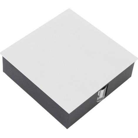 Warmweiße LED-Wandleuchte aus Aluminium, 6 W, 2 LEDs, nach oben und unten gerichtete Beleuchtung, dekorativ und wasserdicht, AC 85–265 V, quadratische Form, weißes Gehäuse (1/5)