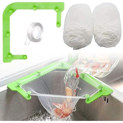 Colador de fregadero de cocina, colador de fregadero de cocina específico para cocina, rejilla de drenaje triangular de malla colgante (1/4)