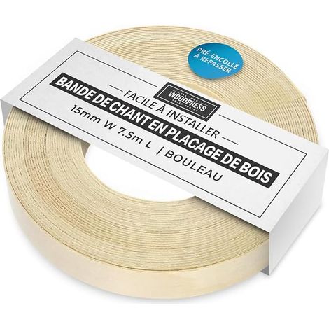 15mm Bois de Bouleau Chant en placage bois préencollé 7,5 (1/5)