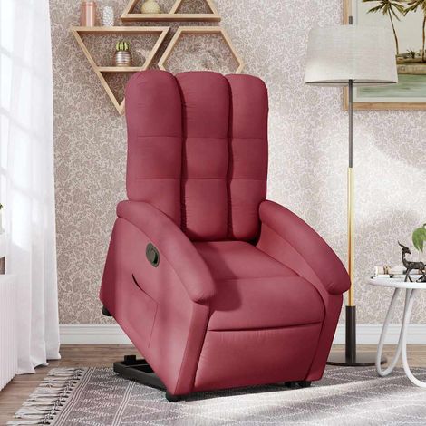 Fauteuil inclinable-Chaise de relaxation-Fauteuil Relax rouge bordeaux tissu 202014 (1/5)