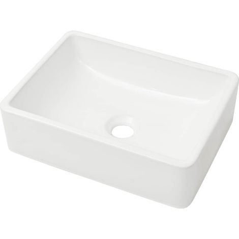Lavabo vasque à poser Luxueux, Céramique Bac à laver, Blanc 41 x 30 x 12 cm OIB7814E (1/5)