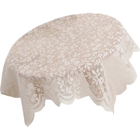 Nappe élégante en dentelle pour centre de table, en polyester lavable, 90 x 90 cm. (1/5)