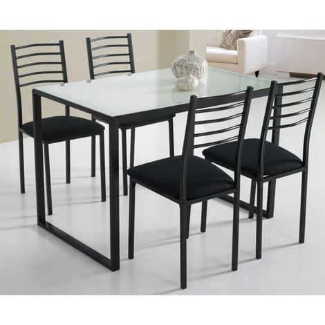 Mesa Comedor Noa cristal blanco