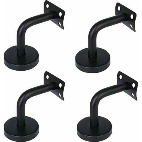 Set da 4 supporti per corrimano in acciaio inox, progettati per sostenere i corrimani a parete nei corridoi, nelle scale e nei loft interni. (1/4)