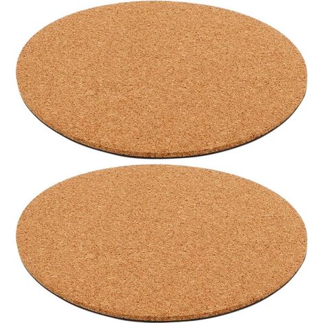Lot de 2 dessous de plat en liège, 200x4,5 mm, ronds, naturel (1/5)