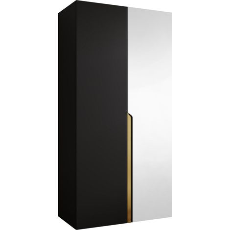 Armoire Hartford 584, Noir, 202x100x52cm, Portes d'armoire: Avec des charnières, Nombre d'étagères: 0 (1/5)