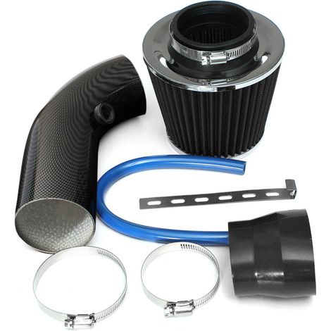 Sistema universal de manguera de admisión de aire frío para automóviles, filtro, conducto de inducción y sistema de flujo de aire potente, 64-76 mm/3 pulgadas (1/5)
