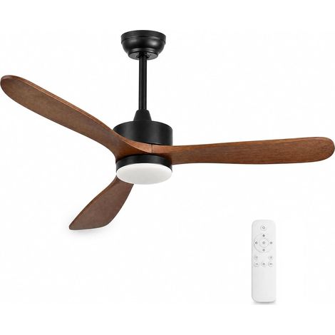 Ventilateur de Plafond avec LED et Télécommande – Moteur DC Silencieux, Design Bois (1/5)