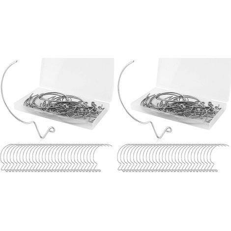Lot de 60 crochets en acier inoxydable ultra résistants, crochets pour cadres photo, crochets muraux, crochets muraux sans clous (1/5)