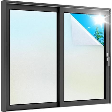 Film de protection d'intimité pour vitres, film adhésif dépoli, protection UV opaque, pour salles de bains et bureaux, transparent 60 cm x 5 m (1/5)