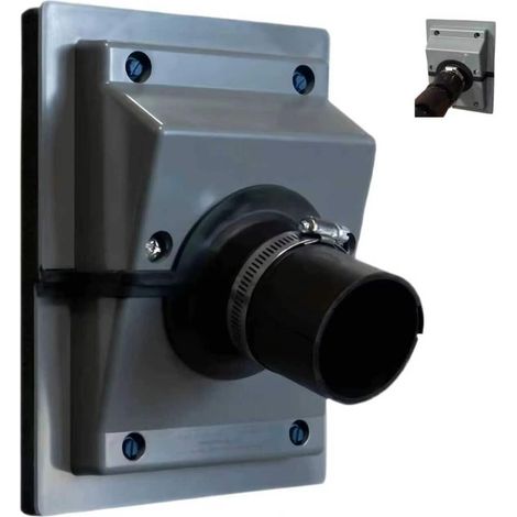 Kit de decoración de pared para conducto de aire acondicionado (gris), diseño de dos piezas, fácil instalación, junta de sellado de goma, apto para uso interior y exterior. (1/5)