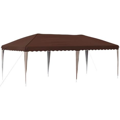 Tente de réception portable marron, dimensions : 575 x 290 x 245 cm (1/5)