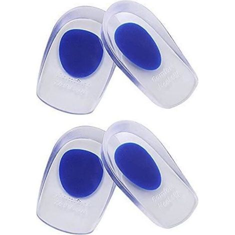 pair Talonnettes en Gel de Silicone,Lot de 2 paires de talonnettes en gel de silicone pour fasciite plantaire, épine calcanéenne,Bleu (1/4)