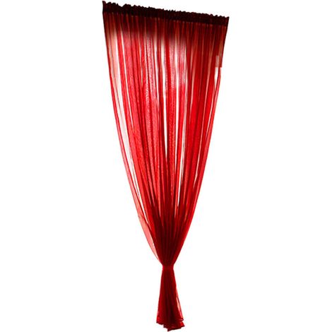 Voile en polyester style épuré, rideau tulle pour salon et chambre, décoration intérieure, rouge 1x2.7m (1/5)