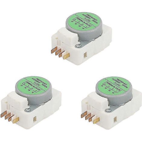 Minuteur de dégivrage mécanique pour réfrigérateur, 200-240 V 50-60 Hz, pièce de rechange facile à installer, compatible avec la plupart des modèles de réfrigérateurs, lot de 3 (1/5)