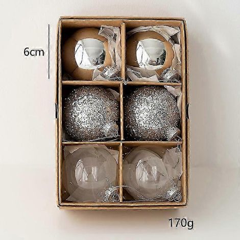 Boule de Noël en verre de 6 cm, neuve, décoration pour sapin de Noël, boîte cadeau, A-6cm6cm (1/5)