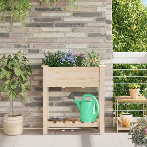 Garten-Pflanzgefäß mit Regal Beige 71 x 37 x 76,5 cm