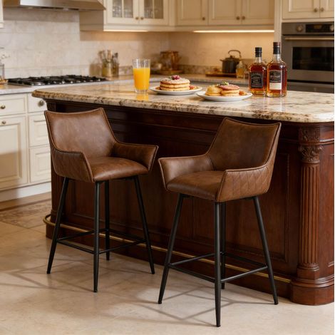 Sillas de bar vintage con reposabrazos OKMYHOME (1/5)