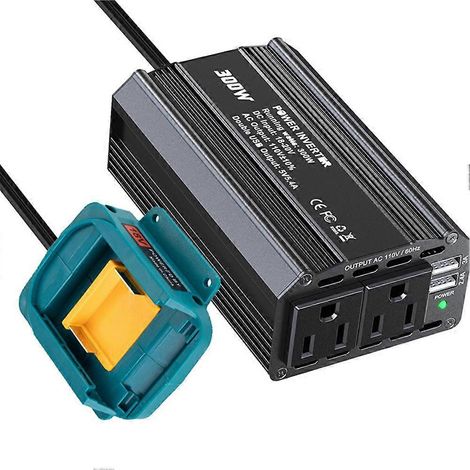 300-W-Kfz-Wechselrichter, kompatibel mit Makita 18-V-Li-Ion-Akkus, AC110V/DC20V-Outdoor-Stromversorgungsgenerator (1/5)
