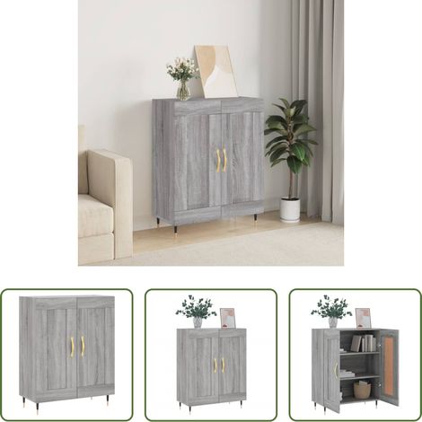 Holzschrank - Sideboard Grau Sonoma 69,5x34x90 cm Holzwerkstoff (1/5)