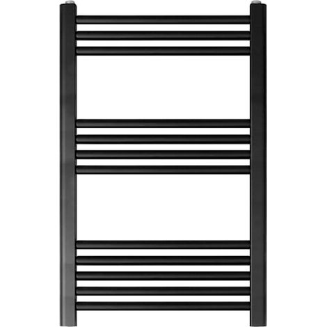 Yarnfield Straight Heated Heated Towel Rail Radiator, 542W, 600 x 800mm, Matt Black (1/2)