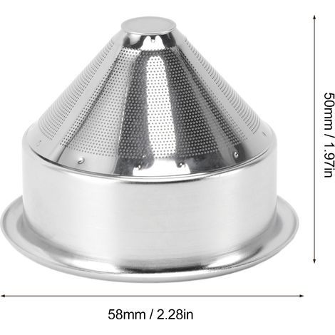 Ortviai Filtre à café en acier inoxydable 304 pour porte-filtre 58 mm, tamis fin conique pour porte-filtre sans fond (1/4)