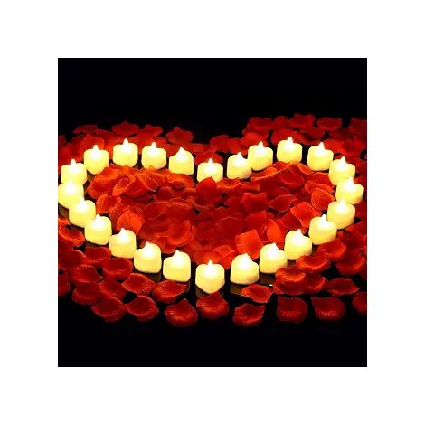 24 candele elettroniche a LED, accessori per una proposta di matrimonio/dichiarazione, decorazioni per la scena, una composizione a forma di cuore per San Valentino. (1/2)
