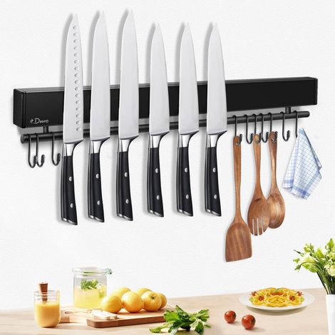 Magnetleiste Messerhalter 10 Haken 50cm magnetisch 50m Schwarz (1/5)