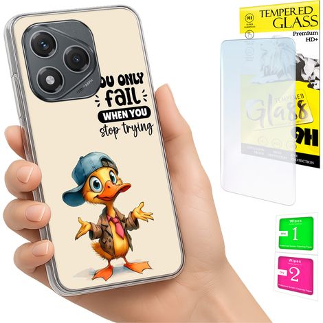 Funda para Honor 400 Lite con foto, cubierta trasera con diseño de pato y cristal 9H. (1/5)
