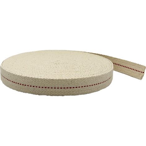 Mèche Coton Plate - 4,5 m x 2,2 cm - Pour Lampes À Huile Et Lanternes - Lot De 1
