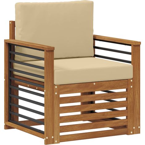 Maison Exclusive - Outdoor-Sofa Massives Akazienholz und Polyeste (1/5)