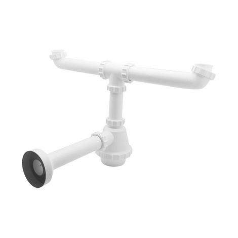 SIFONE PVC 2 VIE S / PILETTA PER INOX- 11/2 Diam. 40- DH- pezzi 1