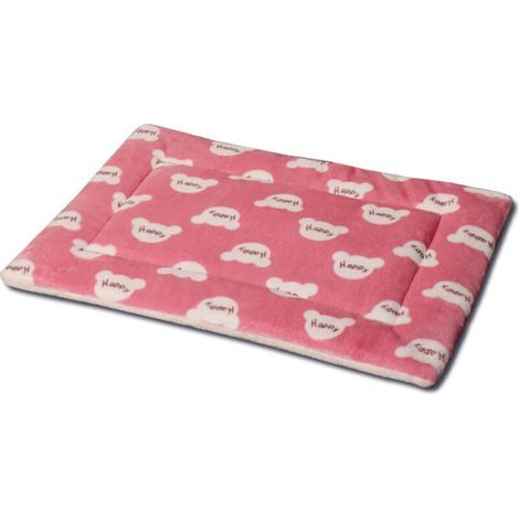 Coussin pour animaux de compagnie, doux et confortable, épais, multifonctionnel, tapis de cage pour chiens, chats, animaux de compagnie, rose, 50x35cm / 19.7x13.8in. (1/4)