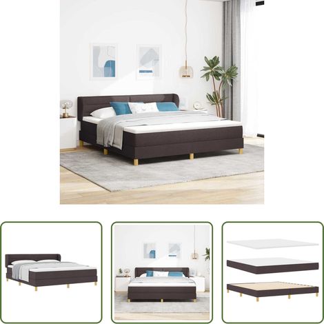 Matratze - Boxspringbett mit Matratze Dunkelbraun 180 x 200 cm Stoff (1/5)