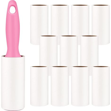 12 Rouleaux adhésif,Recharge 60 feuilles,Poils animaux,Vêtements,Canapés,Maison (1/4)
