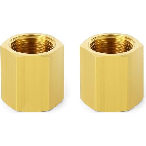 2 pezzi di raccordo esagonale in ottone da 1/2" BSP femmina-femmina, adatto per il collegamento di tubi (1/5)