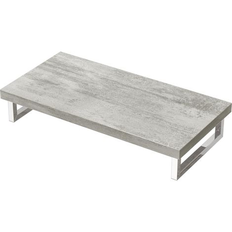 Mai & Mai Meuble sous Vasque Gris claire 50x100cm Plan de Travail pour Salle de Bain avec Équerres en Acier Inoxydable (1/5)